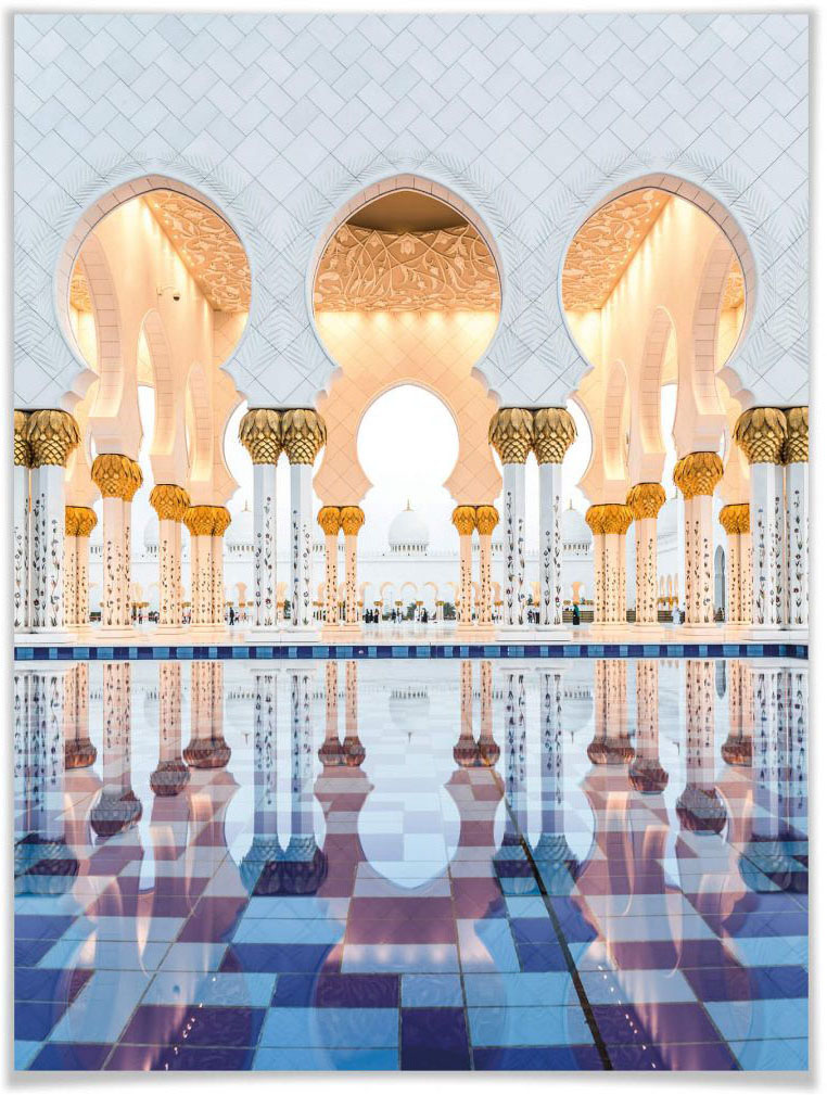 Wall-Art Poster »Sheikh Zayed Moschee Abu Dhabi«, Gebäude, (1 St.), Poster ohne Bilderrahmen von Wall-Art