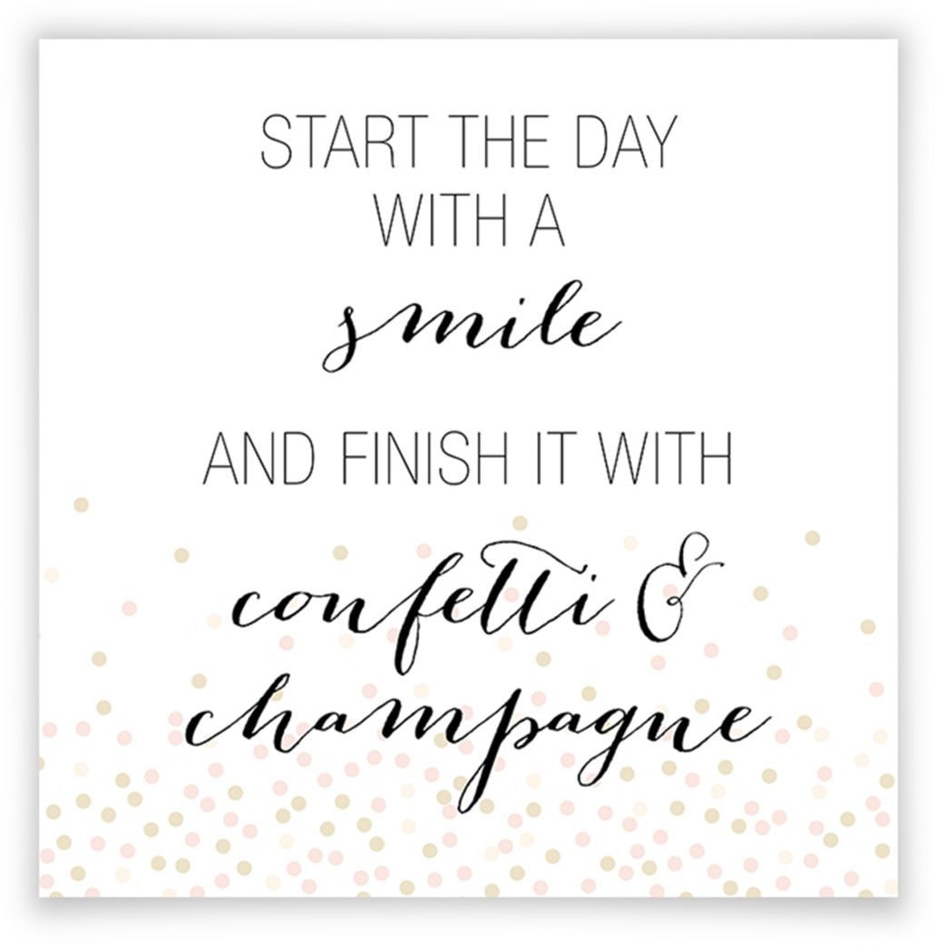 Wall-Art Poster »Start the day with a smile«, Schriftzug, (1 St.), Poster ohne Bilderrahmen von Wall-Art