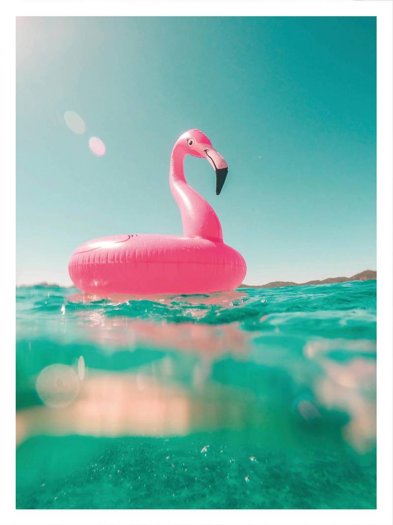 Wall-Art Poster »Flamingo macht Urlaub am Meer«, Poster ohne Bilderrahmen von Wall-Art