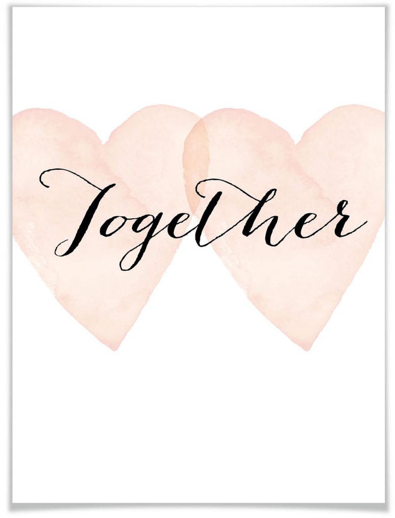 Wall-Art Poster »Together«, Schriftzug, (1 St.), Poster ohne Bilderrahmen von Wall-Art