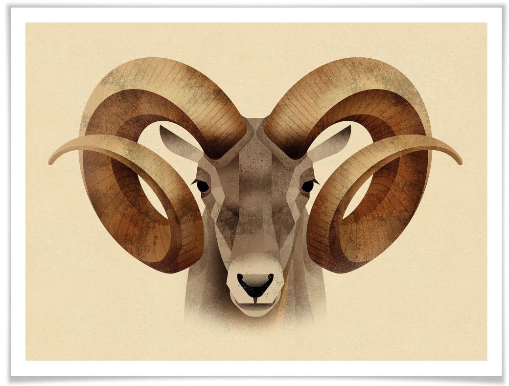 Wall-Art Poster »Urial«, Schriftzug, (1 St.), Poster ohne Bilderrahmen von Wall-Art