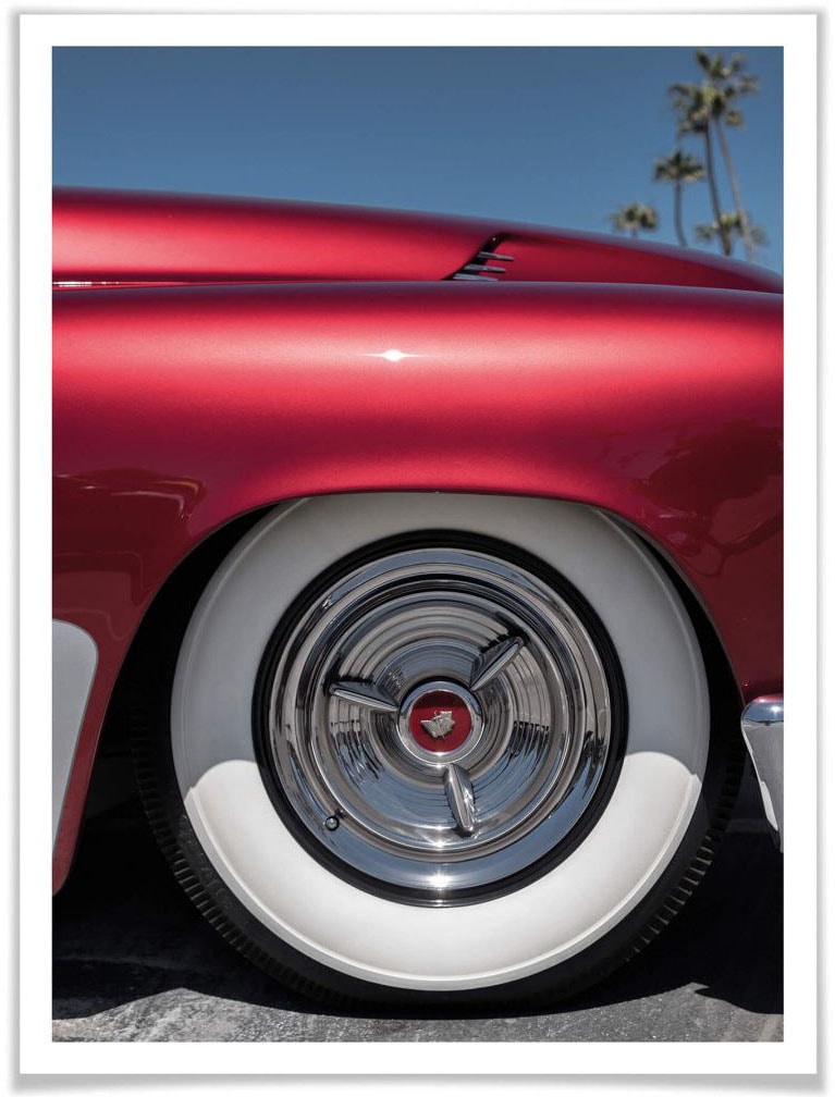 Wall-Art Poster »Vintage Auto Rot Retro Oldtimer«, Autos, (1 St.), Poster ohne Bilderrahmen von Wall-Art