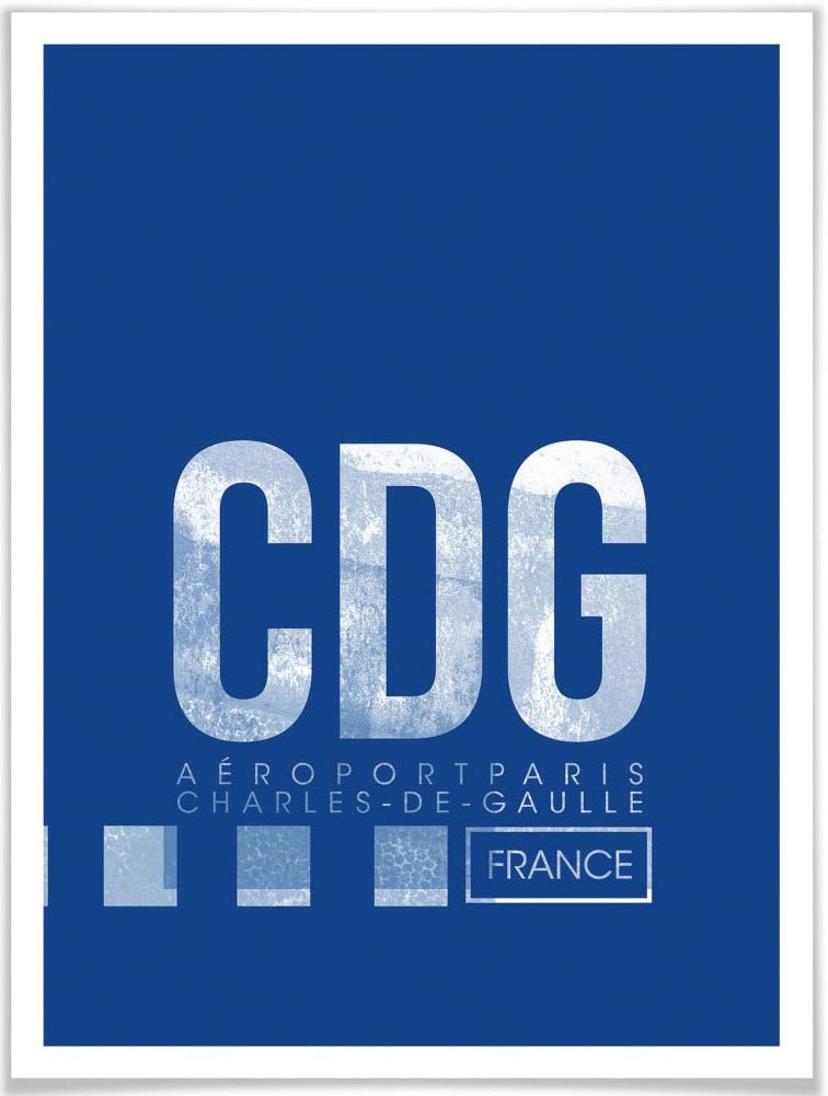 Wall-Art Poster »Wandbild CDG Flughafen Paris«, Flughafen, (1 St.), Poster ohne Bilderrahmen von Wall-Art