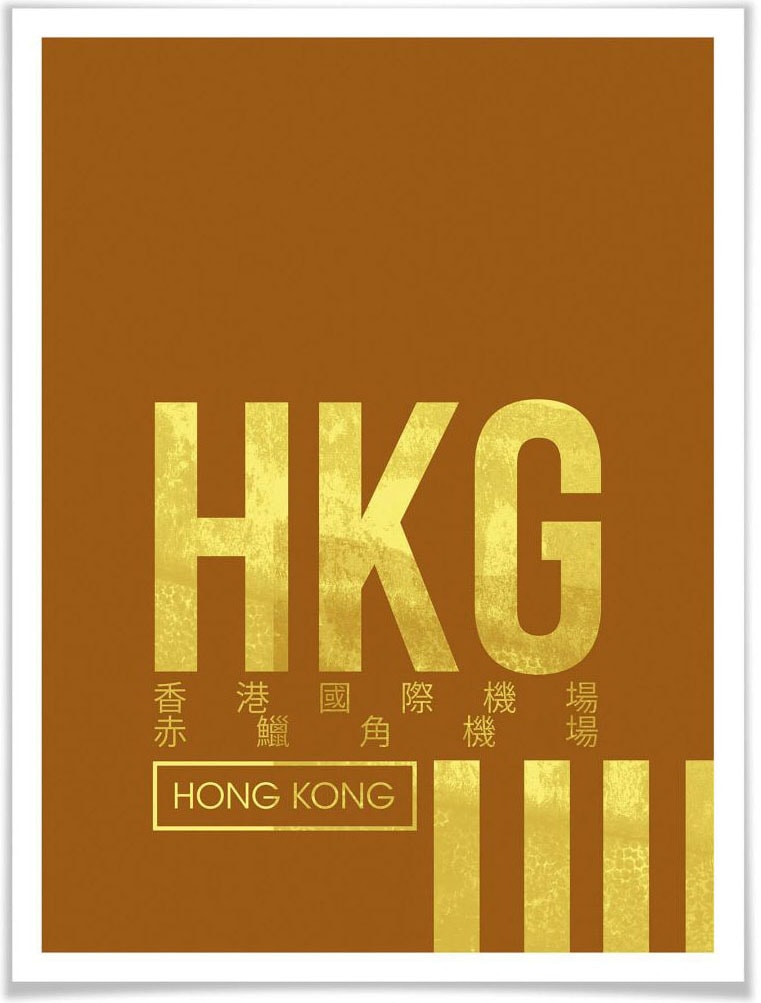 Wall-Art Poster »Wandbild HKG Flughafen Hong Kong«, Flughafen, (1 St.), Poster ohne Bilderrahmen von Wall-Art