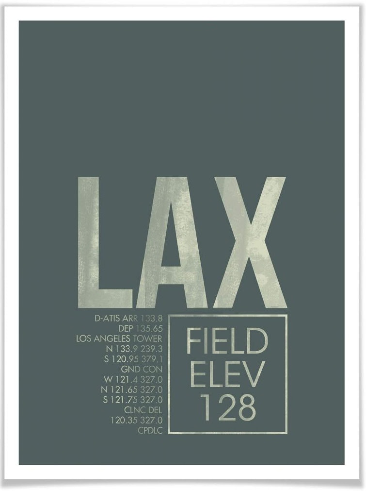 Wall-Art Poster »Wandbild LAX Flughafen Los Angeles«, Flughafen, (1 St.), Poster ohne Bilderrahmen von Wall-Art