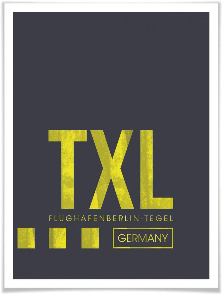 Wall-Art Poster »Wandbild TXL Flughafen Berlin«, Flughafen, (1 St.), Poster ohne Bilderrahmen von Wall-Art