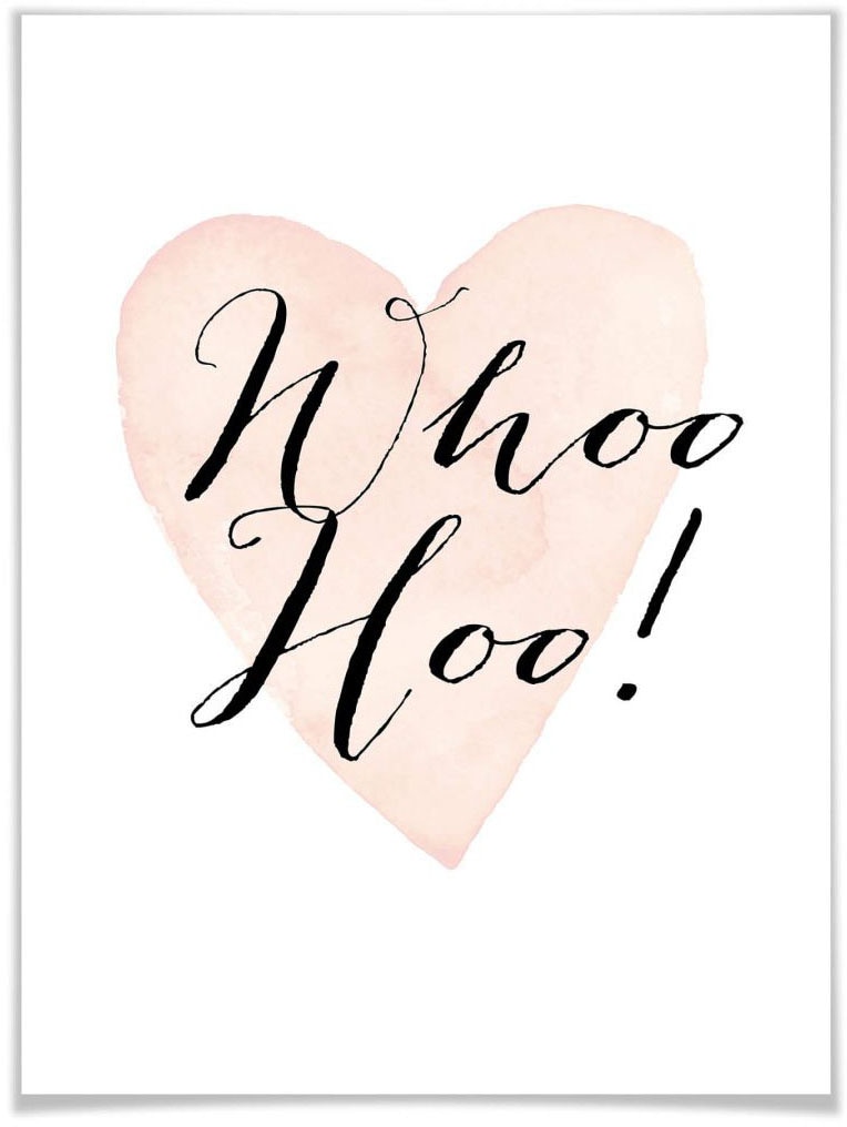 Wall-Art Poster »Whoo Hoo«, Schriftzug, (1 St.), Poster ohne Bilderrahmen von Wall-Art