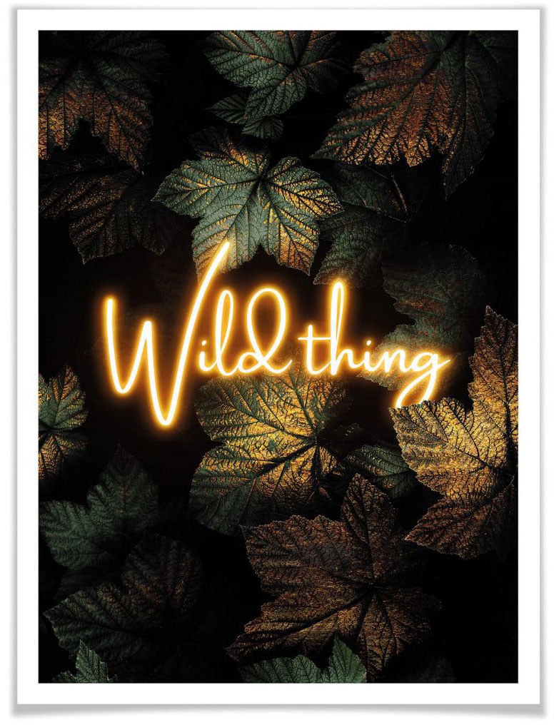 Wall-Art Poster »Wild Thing«, Schriftzug, (1 St.), Poster ohne Bilderrahmen von Wall-Art