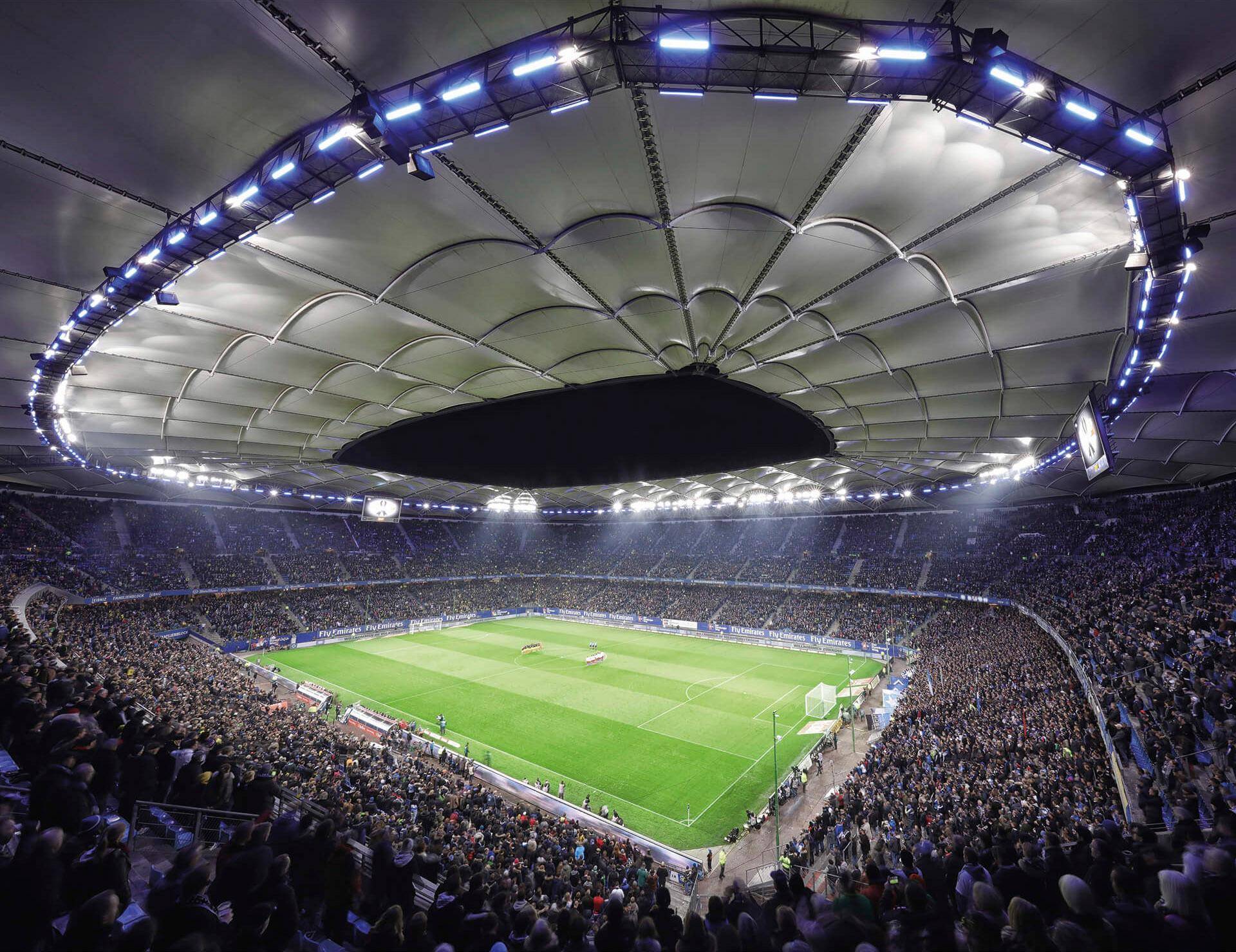 Wall-Art Vliestapete »Hamburger SV im Stadion bei Nacht«, made in Berlin von Wall-Art