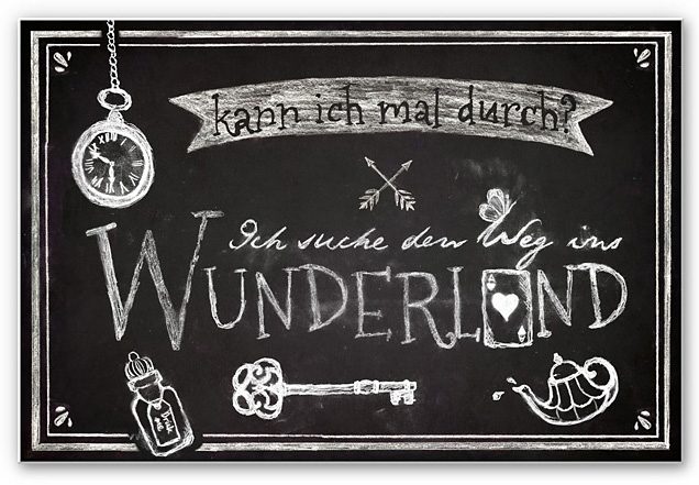 Wall-Art Wandbild »Ich suche den Weg ins Wunderland«, Hartschaum Wandschild Spruch von Wall-Art