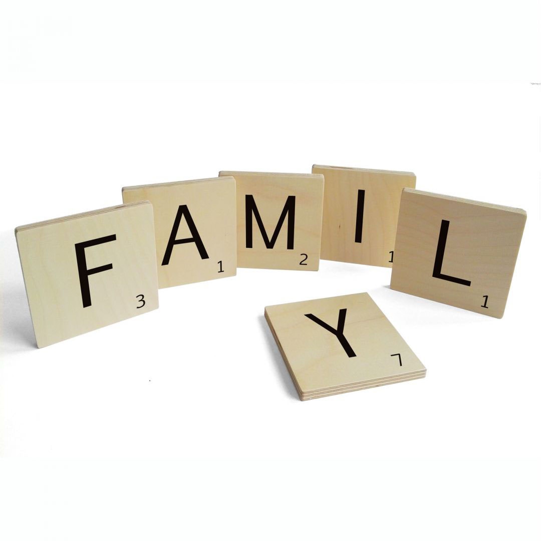 Wall-Art Wandspruch »Scrabble Deko Buchstaben Family«, (Set, 6 St., Schöne Wanddekoration), Holzschild Collage von Wall-Art