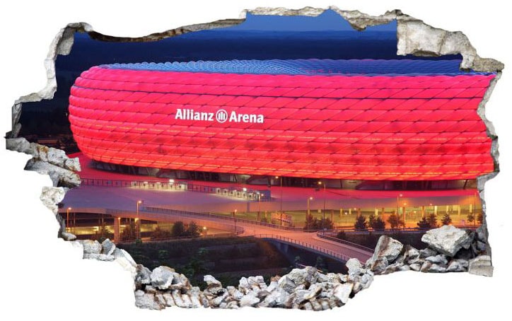 Wall-Art Wandtattoo »3D Fussball FCB Allianz Arena«, (1 St.), selbstklebend, entfernbar von Wall-Art