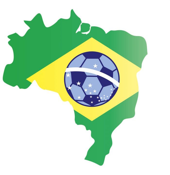 Wall-Art Wandtattoo »Brasilien Karte mit Fussball«, (1 St.), selbstklebend, entfernbar von Wall-Art