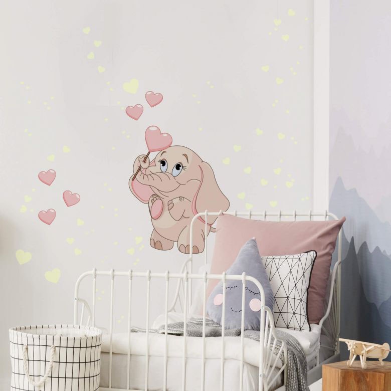 Wall-Art Wandtattoo »Elefantenbaby Leuchtsticker«, (1 St.), selbstklebend, entfernbar von Wall-Art