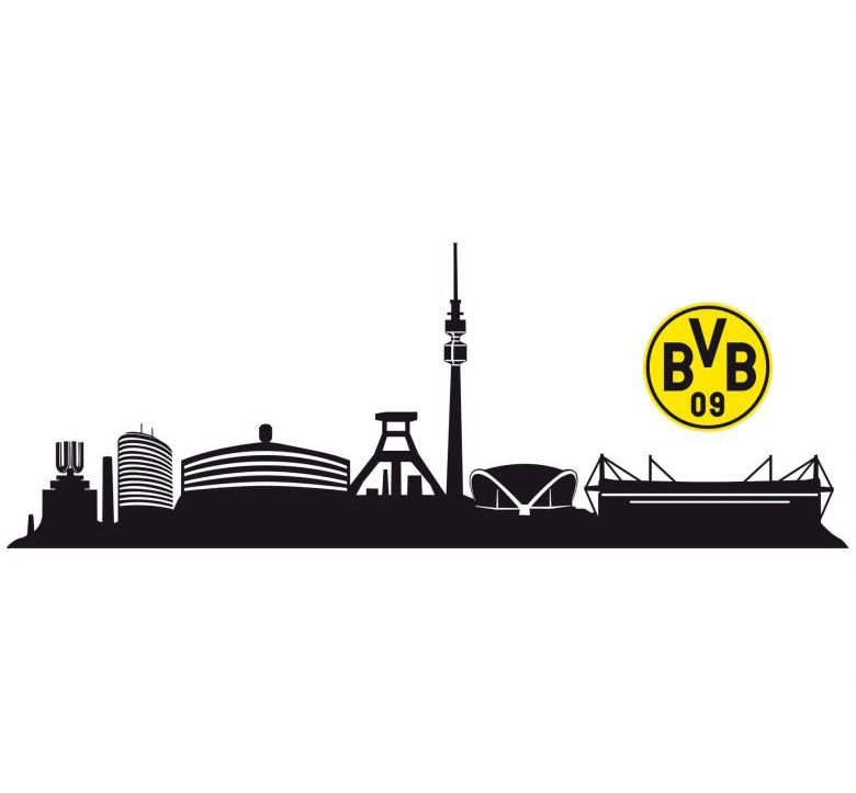 Wall-Art Wandtattoo »Fussball BVB Skyline mit Logo«, (1 St.), selbstklebend, entfernbar von Wall-Art