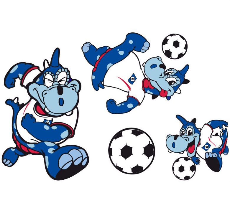 Wall-Art Wandtattoo »Fussball HSV Maskottchen Set«, (1 St.), selbstklebend, entfernbar von Wall-Art