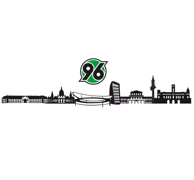 Wall-Art Wandtattoo »Fussball Hannover 96 Skyline + Logo«, (Set), selbstklebend, entfernbar von Wall-Art