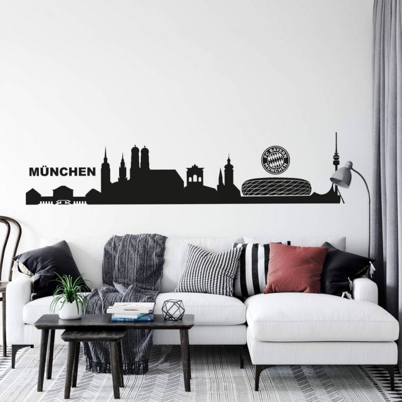 Wall-Art Wandtattoo »Fussball München Skyline mit Logo«, (1 St.), selbstklebend, entfernbar von Wall-Art