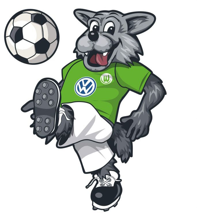 Wall-Art Wandtattoo »Fussball VfL Wolfsburg Wölfi«, (1 St.), selbstklebend, entfernbar von Wall-Art