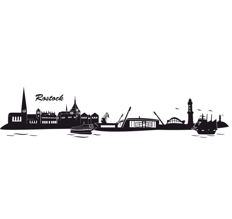 Wall-Art Wandtattoo »Hansa Rostock Skyline mit Logo«, (1 St.), selbstklebend, entfernbar von Wall-Art