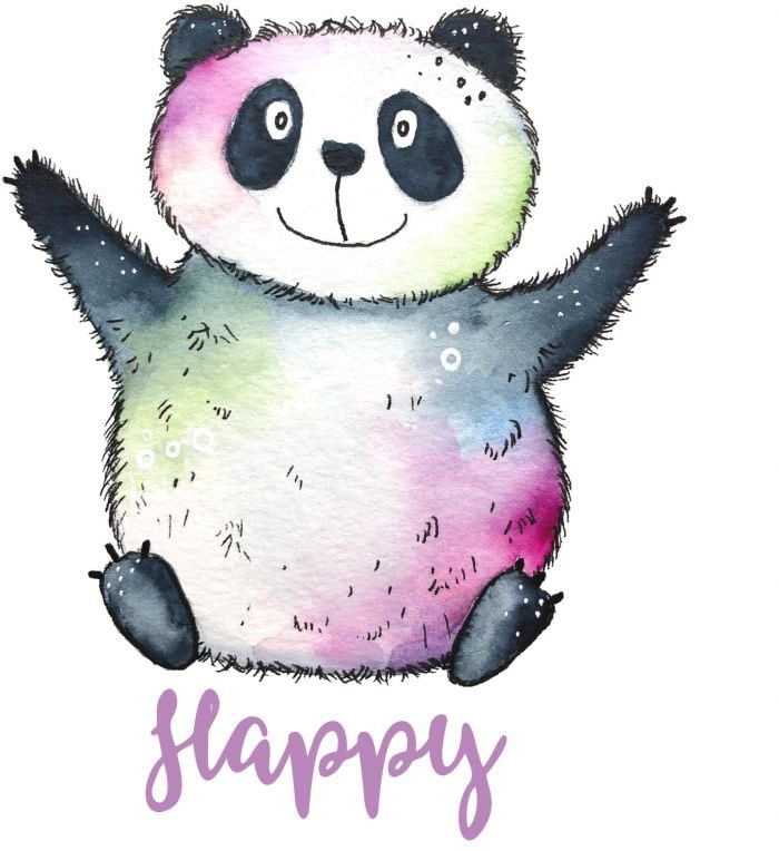 Wall-Art Wandtattoo »Lebensfreude Happy Panda«, (1 St.), selbstklebend, entfernbar von Wall-Art
