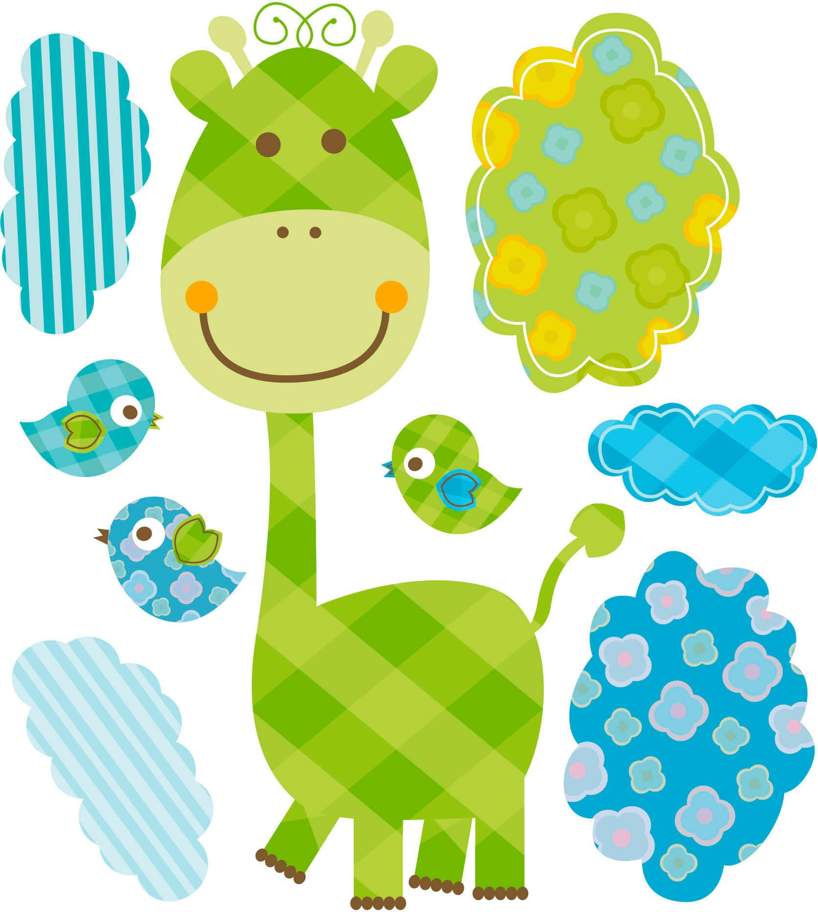 Wall-Art Wandtattoo »Lustige Giraffe Baby Tiere Set«, (Muster), selbstklebend, entfernbar von Wall-Art