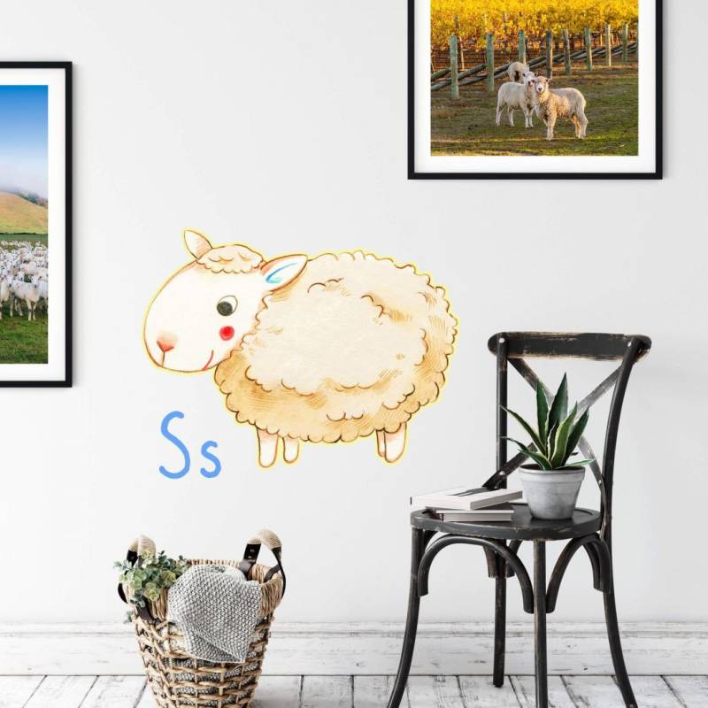 Wall-Art Wandtattoo »Schaf Tierwelt Buchstabe S«, (1 St.), selbstklebend, entfernbar von Wall-Art