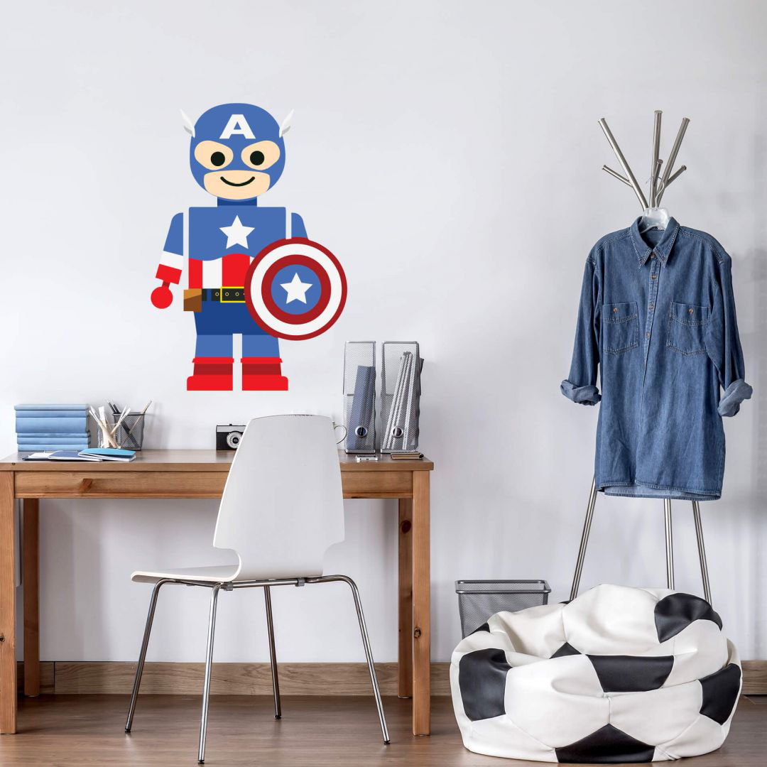 Wall-Art Wandtattoo »Spielfigur Held Captain America«, (1 St.), selbstklebend, entfernbar von Wall-Art