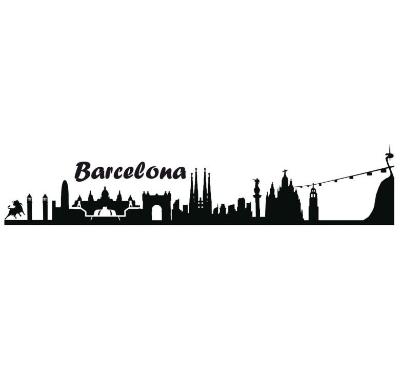 Wall-Art Wandtattoo »Stadt Skyline Barcelona 100cm«, (1 St.), selbstklebend, entfernbar von Wall-Art