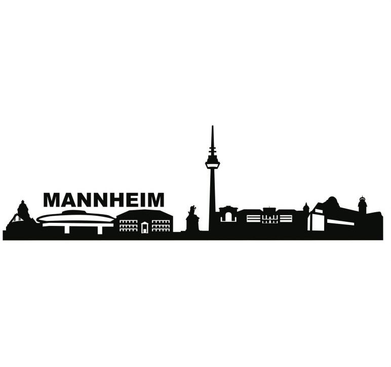 Wall-Art Wandtattoo »Stadt Skyline Mannheim 120cm«, (1 St.), selbstklebend, entfernbar von Wall-Art