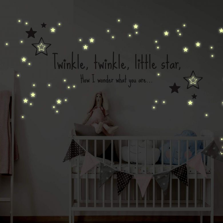 Wall-Art Wandtattoo »Twinkle little star Leuchtsterne«, (1 St.), selbstklebend, entfernbar von Wall-Art