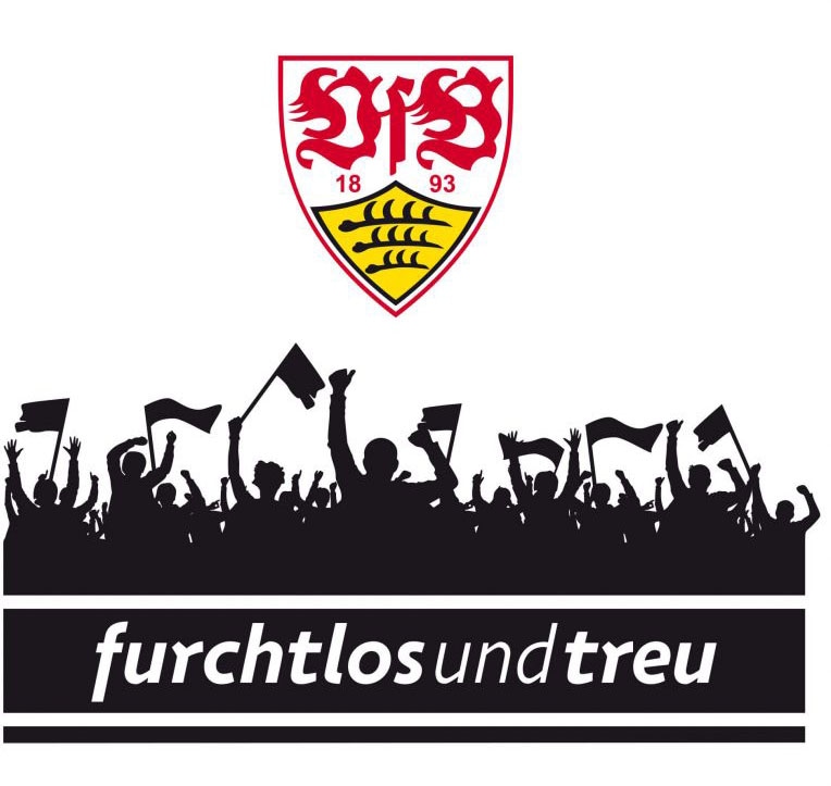 Wall-Art Wandtattoo »VfB Stuttgart Fans mit Logo«, (1 St.), selbstklebend, entfernbar von Wall-Art