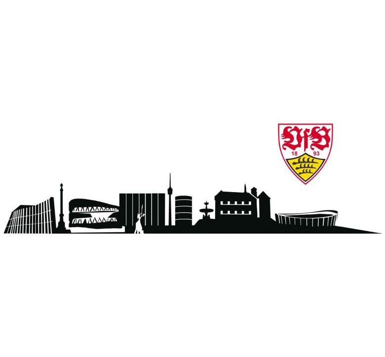 Wall-Art Wandtattoo »VfB Stuttgart Skyline mit Logo«, (1 St.), selbstklebend, entfernbar von Wall-Art
