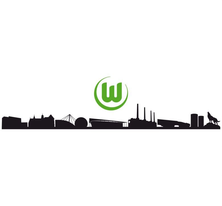 Wall-Art Wandtattoo »VfL Wolfsburg Skyline mit Logo«, (1 St.), selbstklebend, entfernbar von Wall-Art