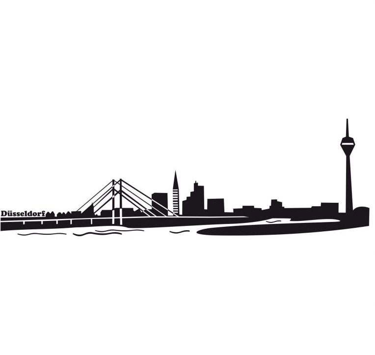 Wall-Art Wandtattoo »XXL Stadt Skyline Düsseldorf 80cm«, (1 St.), selbstklebend, entfernbar von Wall-Art