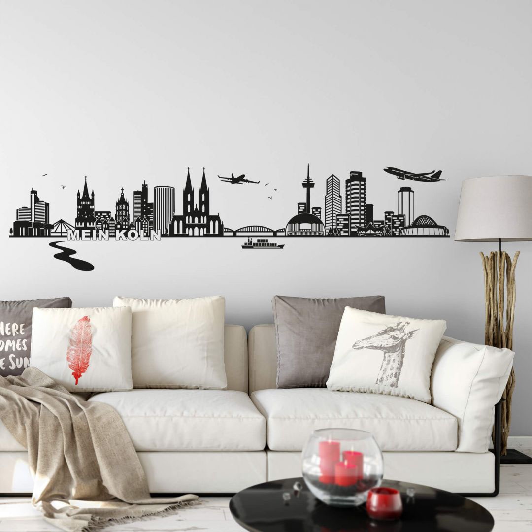 Wall-Art Wandtattoo »XXL Stadt Skyline Köln Fussball 120cm«, (1 St.), selbstklebend, entfernbar von Wall-Art