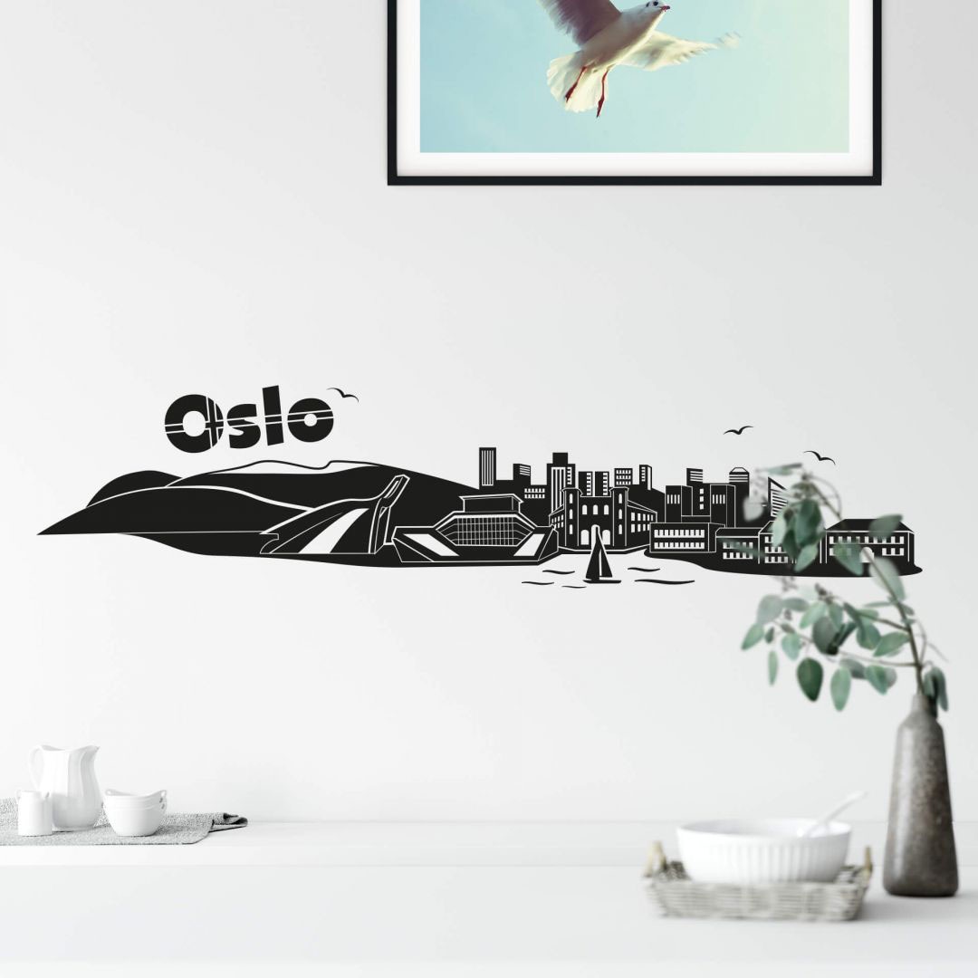 Wall-Art Wandtattoo »XXL Stadt Skyline Oslo 100cm«, (1 St.), selbstklebend, entfernbar von Wall-Art