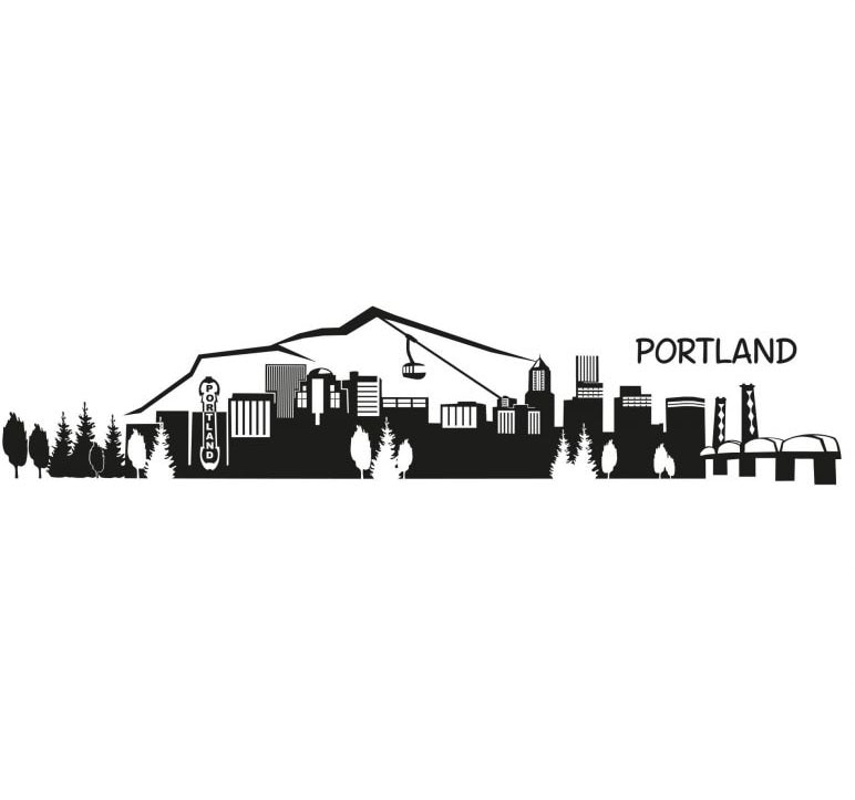 Wall-Art Wandtattoo »XXL Stadt Skyline Portland 120cm«, (1 St.), selbstklebend, entfernbar von Wall-Art