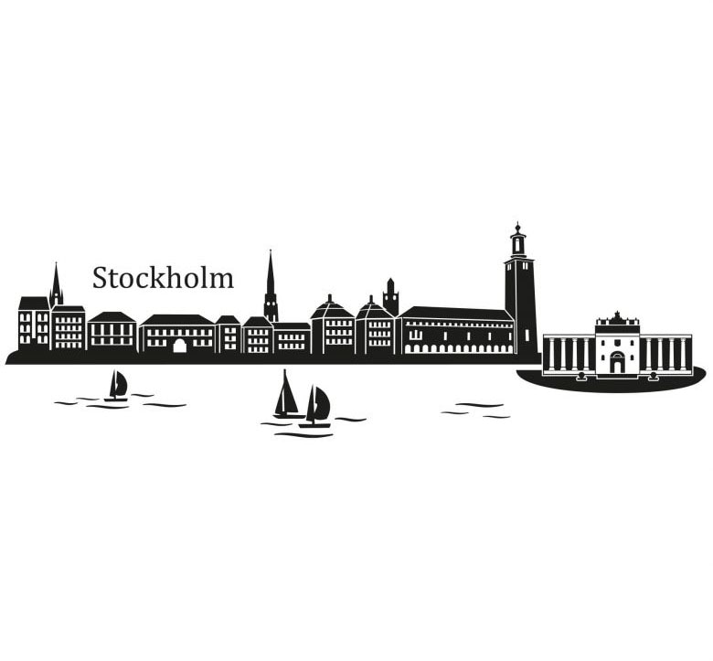 Wall-Art Wandtattoo »XXL Stadt Skyline Stockholm 80cm«, (1 St.), selbstklebend, entfernbar von Wall-Art