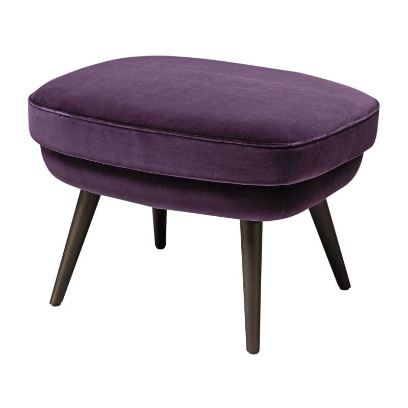 375 Hocker, Bezug stoff divina 3, brombeer 671, Untergestell nussbaum mit splintanteil 99wo von Walter Knoll