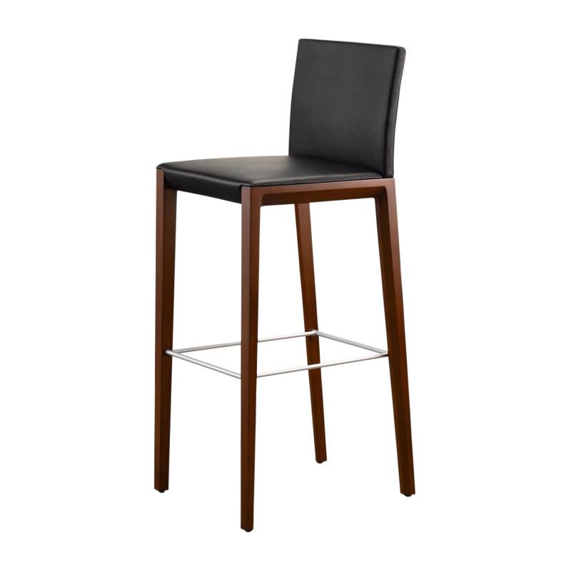 Andoo Barhocker, Sitzhöhe 68 cm, Bezug leder select brown 1356, Untergestell eiche geflammt 14wo von Walter Knoll