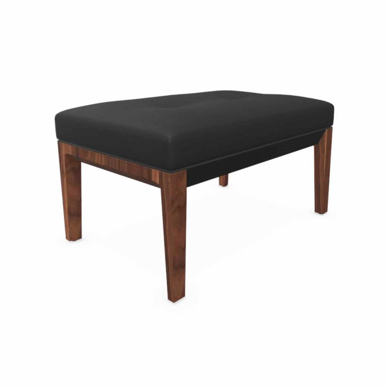 Andoo Lounge Hocker, Bezug stoff divina 3, schwarz 191, Untergestell eiche geflammt 14wo von Walter Knoll