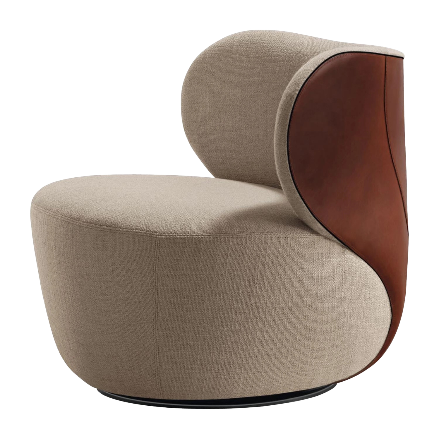 Bao Lounge Sessel, Bezug leder select schwarz von Walter Knoll