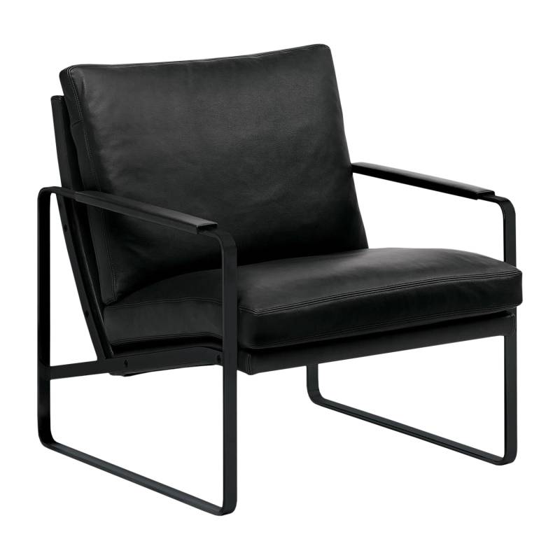 Fabricius Lounge Sessel, Bezug stoff divina 3, schwarz 191, Untergestell schwarzchrom von Walter Knoll