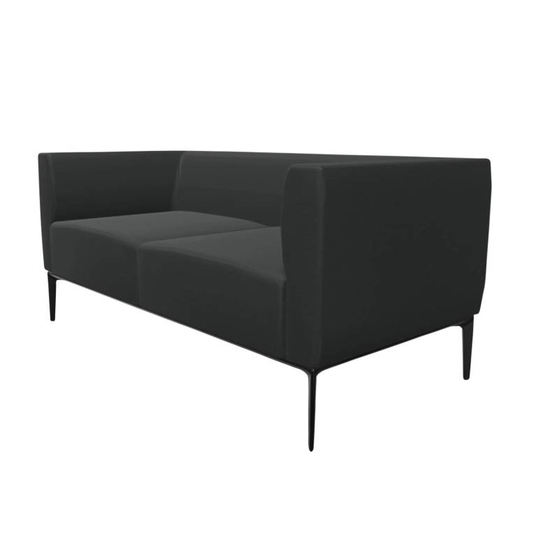 Jaan 780 2er Sofa, Bezug stoff divina 3, wool 106, Untergestell matt-pulverbeschichtet schwarz von Walter Knoll