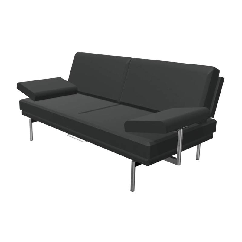 Living Platform 2er Sofa, Bezug stoff divina 3, brombeer 671, Untergestell matt-pulverbeschichtet schwarz von Walter Knoll