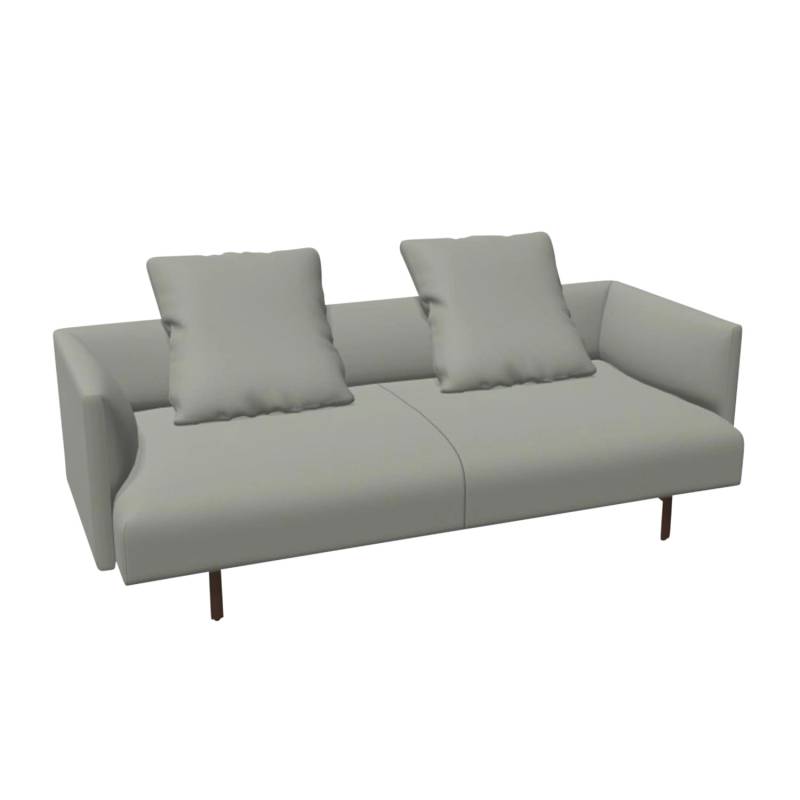 Muud 2er Sofa, Bezug leder select schwarz, Untergestell matt-pulverbeschichtet bronze von Walter Knoll