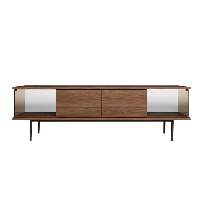 The Farns 2716 Sideboard, Ausführung nussbaum mit splintanteil 99vl, Untergestell matt-pulverbeschichtet schwarz von Walter Knoll