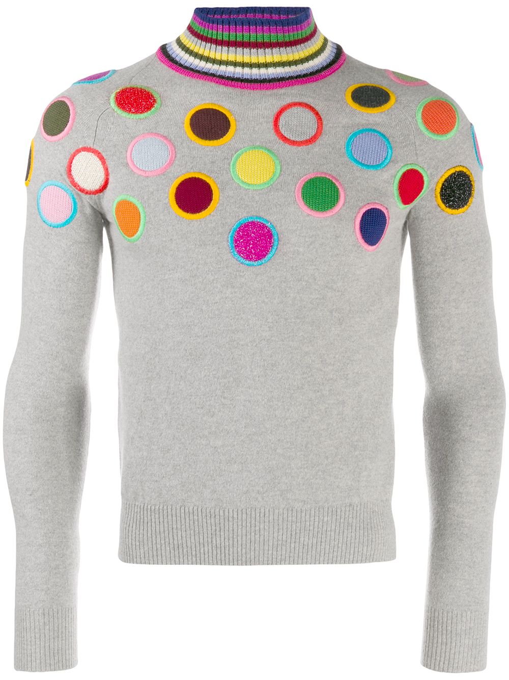 Walter Van Beirendonck Pre-Owned 2010/11's Take A W-Ride circle embroidery jumper - Grey von Walter Van Beirendonck Pre-Owned