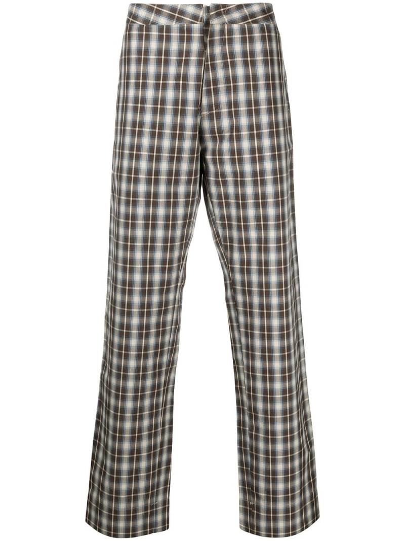 Walter Van Beirendonck Pre-Owned Royal check-print trousers - Brown von Walter Van Beirendonck Pre-Owned